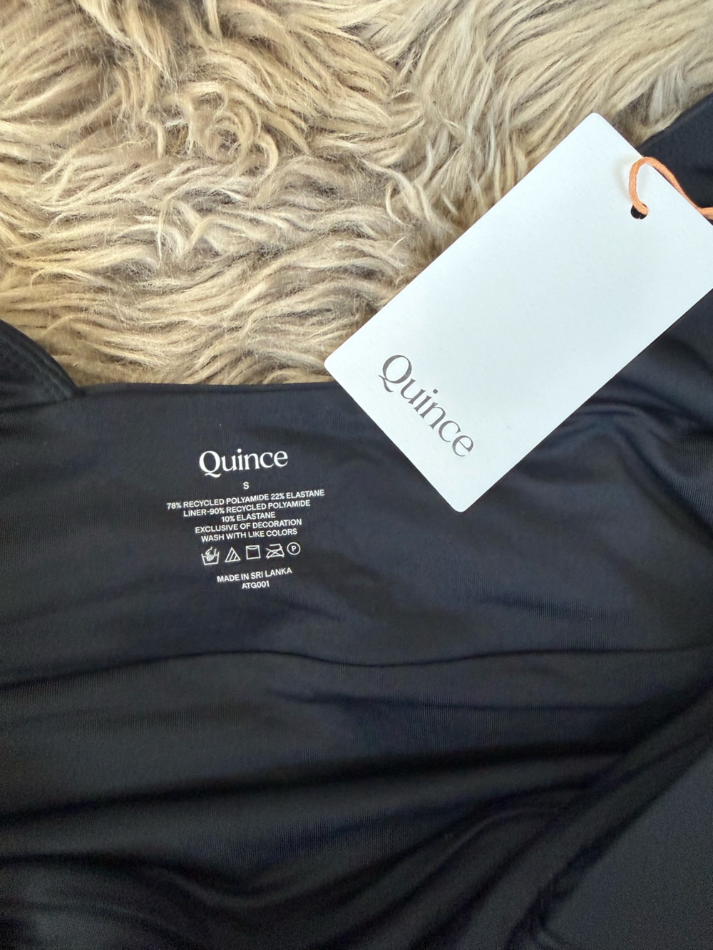 New Quince Italian Plunge One Piece Swimsuit Black Womens Small Resort Swim NWT - Picture 5 of 5